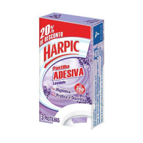 Harpic Lavanda Pastilha Sanitária Adesiva 3x9g