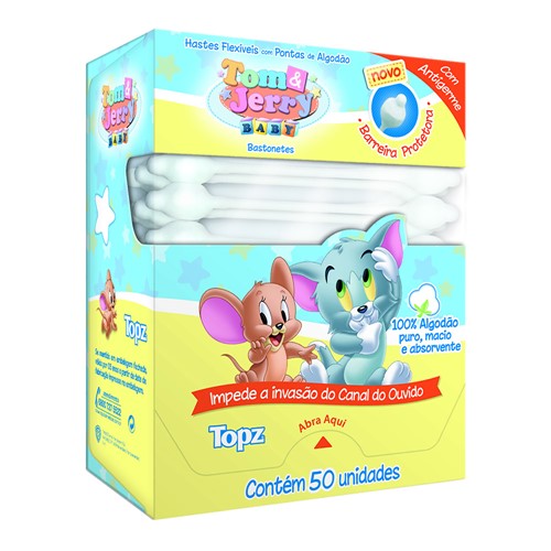 Haste Flexível Bastonete Topz Tom e Jerry Baby com 50 Unidades