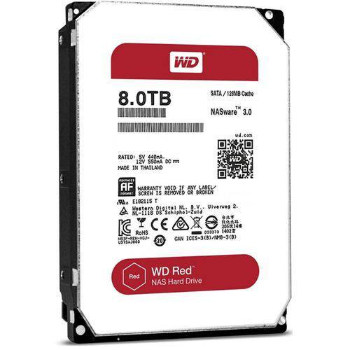 HD - 8.000GB (8TB) / 5.400RPM / SATA3 / 3,5pol - Western Digital Red - WD80EFZX