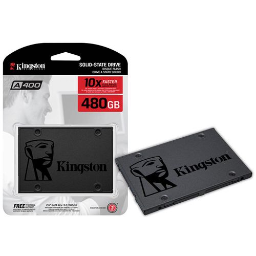 HD SSD 480GB Sata3 Kingston A400 Leituras: 500MBs / Gravações: 450MBs | SA400S37/480G 2010