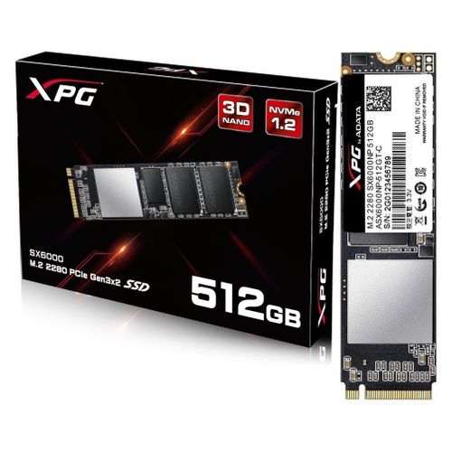 HD SSD Adata M.2 512GB XPG Gammix Pci-e Leituras 1000Mb/s Gravações 800Mb/s | ASX6000NP-512GT-C 2481