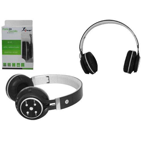 Headphone Bluetooth 3.0 com Entrada Sd Card P2 e RÁDIO Fm Preto Kp-369