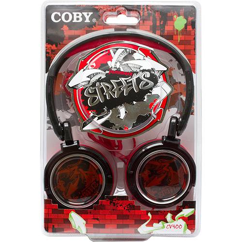 Headphone Coby Dobrável - Cv400 - Vermelha