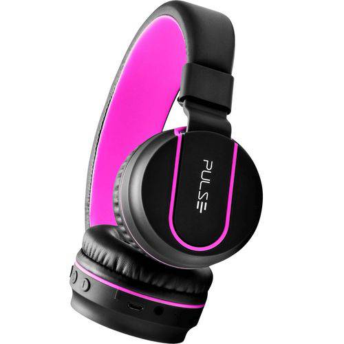 Headphone Fun Bluetooth Preto e Rosa - Pulse - Ph216