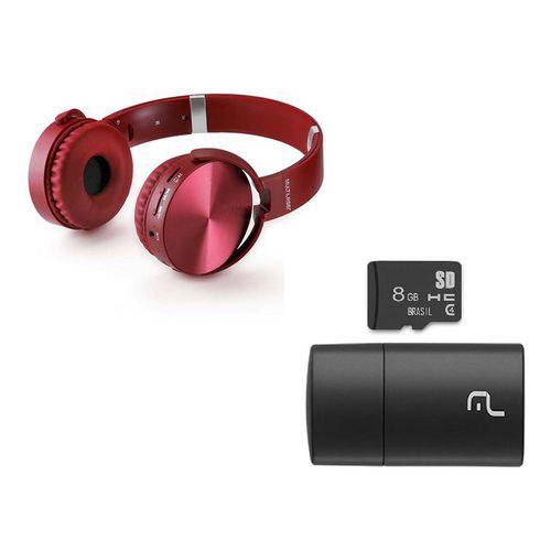 Headphone Premium com Cartão de Memoria 8 GB Bluetooth Sd/Aux/Fm Multilaser - PH266