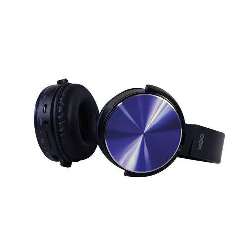 Headset Cosmic Bluetooth Preto com Azul Oex
