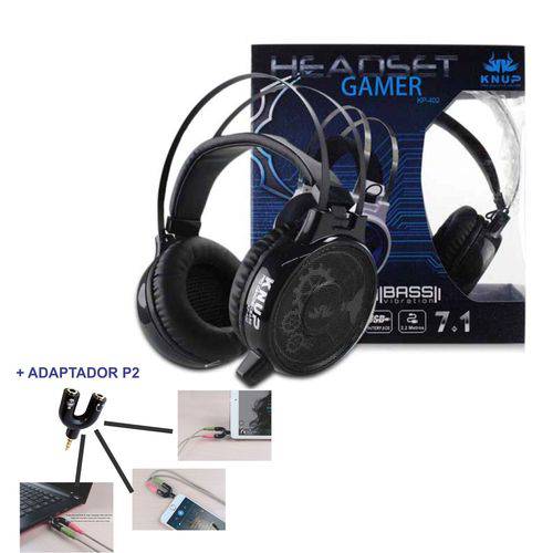Headset Gamer 7.1 Sound Effect Bass Vibration Kp-402 Knup