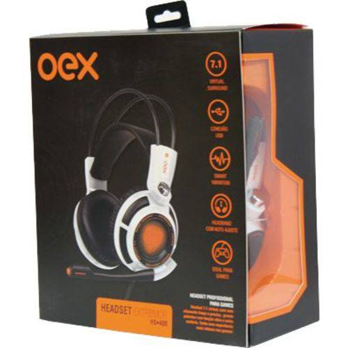 Headset Gamer Extremor Hs400 Usb Branco Oex