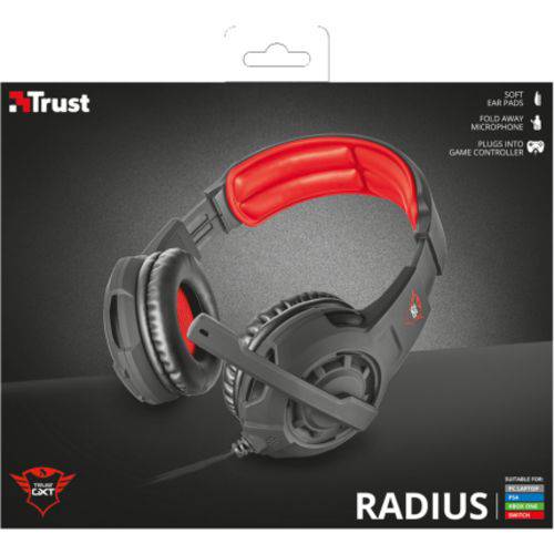 Headset Gamer Trust Gxt 310 Radius Preto/vermelho