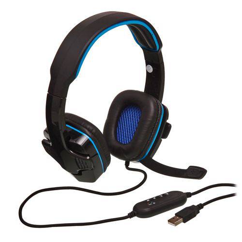 Headset Gamer Usb Pc, Notebook, Ps3, Ps4 - Knup Kp-357 Cor Azul