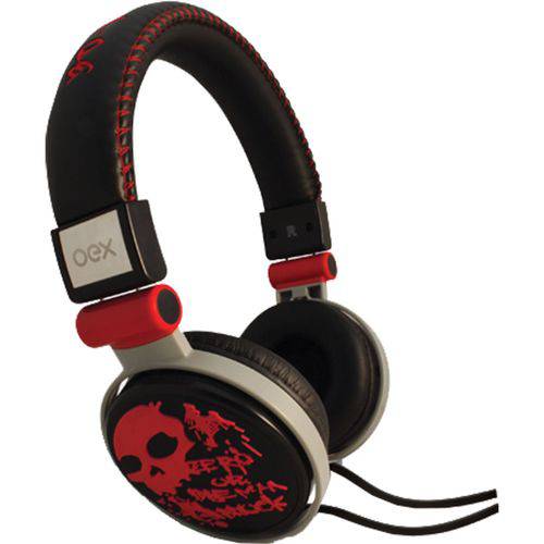 Headset Skull Hp101 Preto/vermelho Oex