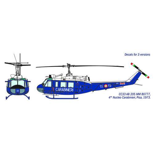 Helicóptero Ab 205 Arma Carabinieri [1:48] Italeri Ita2739