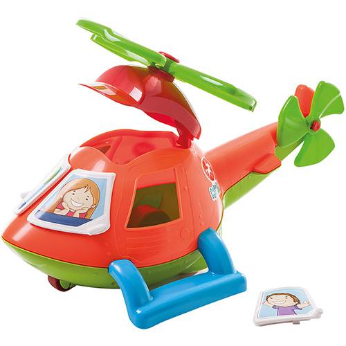 Helicóptero Laranja e Verde - Calesita