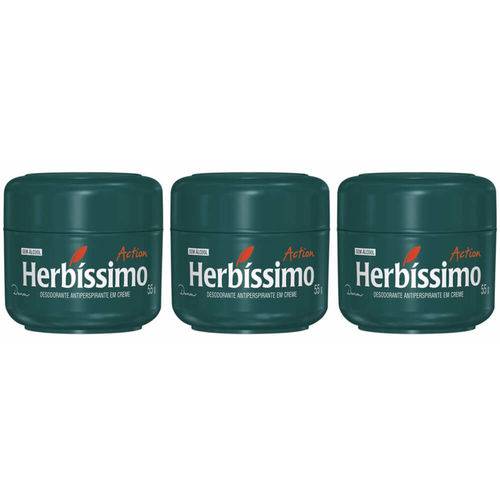 Herbíssimo Action Desodorante Creme 55g (kit C/03)