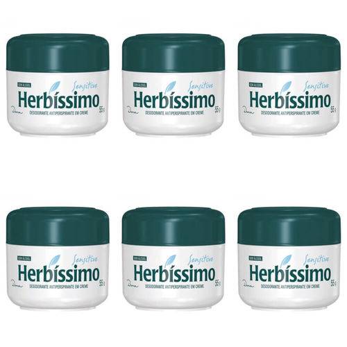 Herbíssimo Sensitive Desodorante Creme 55g (kit C/06)