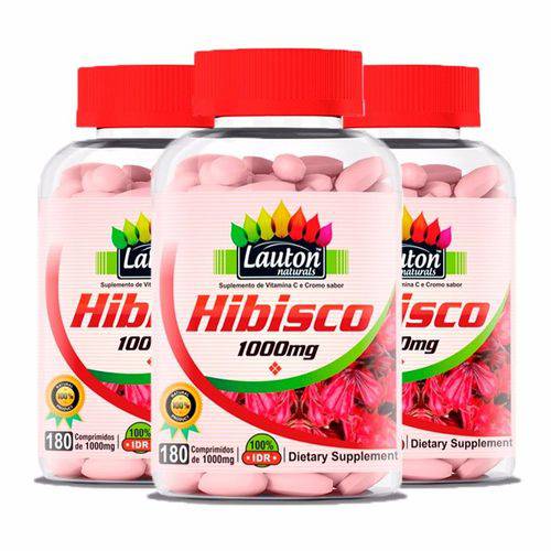 Hibisco 1000mg - 3 Un de 180 Comprimidos - Lauton