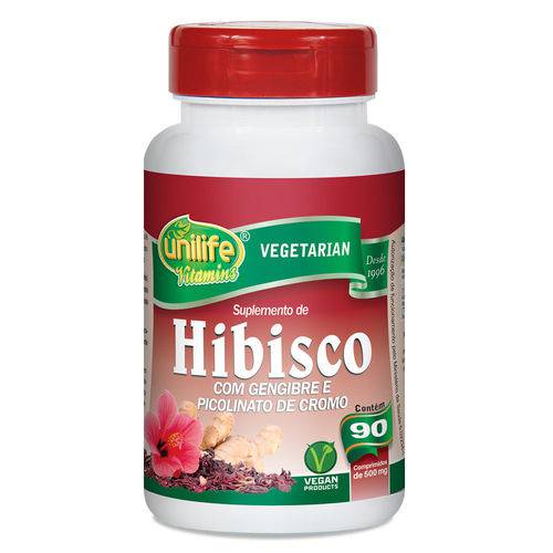 Hibisco C/ Gengibre (500mg) 90 Cápsulas - Unilife