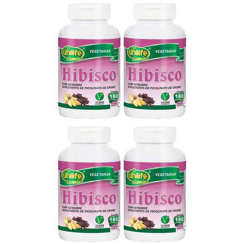 Hibisco com Gengibre - 4 Un de 180 Comprimidos - Unilife