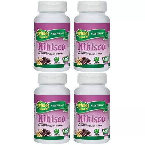 Hibisco com Gengibre - 4x 90 Comprimidos - Unilife