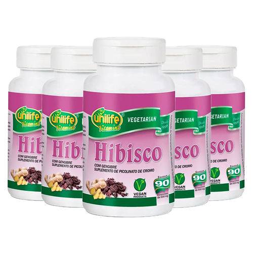 Hibisco com Gengibre - 5x 90 Comprimidos - Unilife