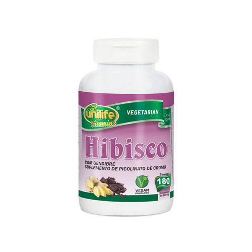 Hibisco com Gengibre + Picolinato de Cromo - Unilife - 180 Comprimidos
