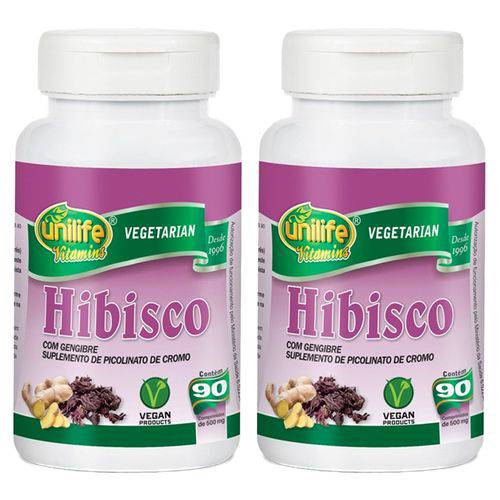 Hibisco com Gengibre - 2 Un de 90 Comprimidos - Unilife