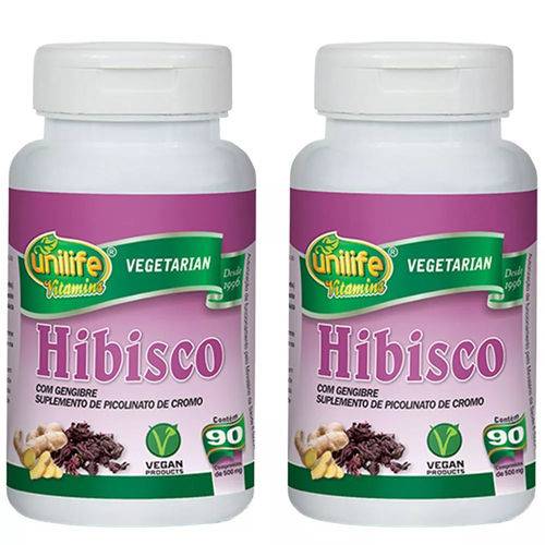Hibisco com Gengibre - 2x 90 Comprimidos - Unilife
