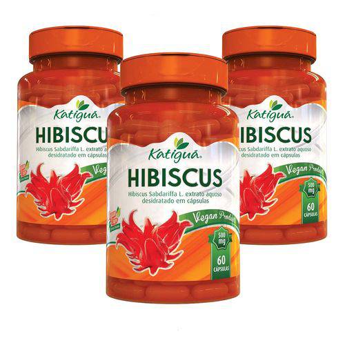 3 Hibiscus Vegan 60 Cáps Cada 500 Mg Katiguá