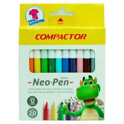 Hidrocor Mirim Neo Pen com 12 Cores Compactor