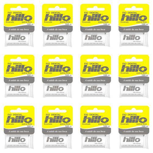 Hillo Extra Fino Fio Dental 100m (kit C/12)