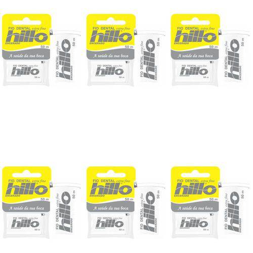 Hillo Fio Dental Extra Fino 50m (kit C/06)