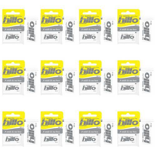 Hillo Fio Dental Extra Fino 50m (kit C/12)