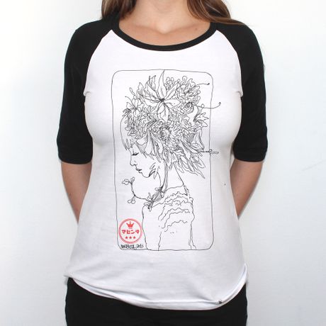Himawari Head - Camiseta Raglan Manga ¾ Feminina