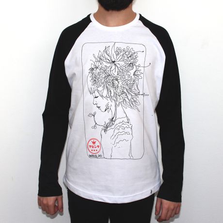 Himawari Head - Camiseta Raglan Manga Longa Masculina