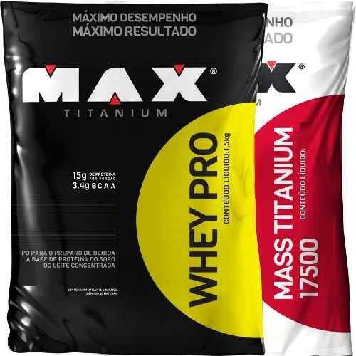 Hipercalórico 3kg + Whey Protein Pro 1,5kg - Max Titanium