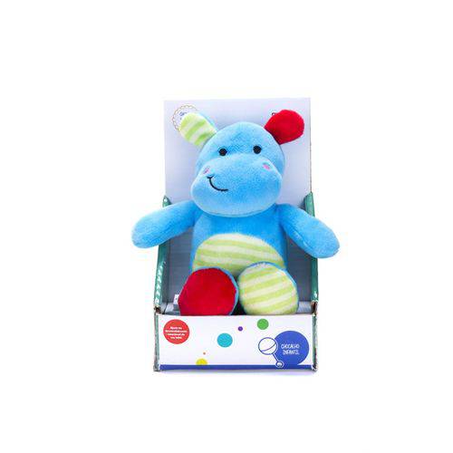 Hipopótamo Azul de Pelúcia - Chocalho Infantil - Unik Toys