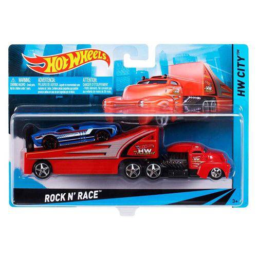 Hot Wheels - Caminhão Transportador Rockn Race Vermelho - Mattel
