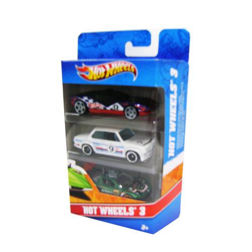 Hot Wheels com 3 Carros Modelo 2 - Mattel