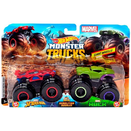 Hot Wheels Monster Trucks Homem Aranha Vs Hulk - Mattel