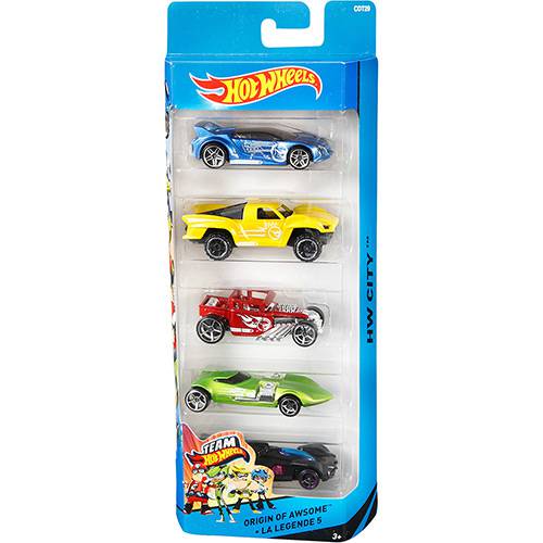 Hot Wheels Pacote 5 Carros 0186/CDT29 Origin Of Awesome - Mattel