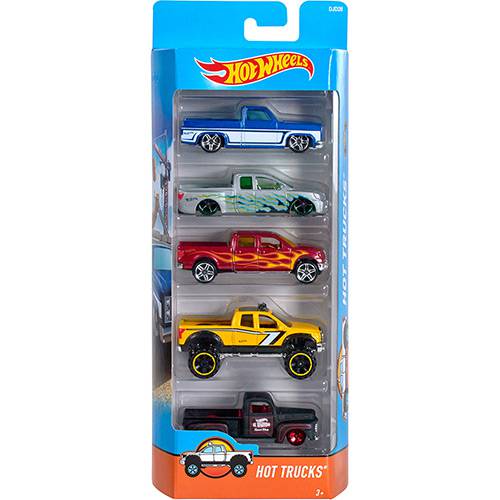 Hot Wheels Pacote 5 Carros Crazy Croc Hot Trucks - Mattel