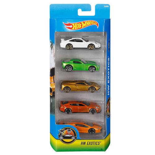 Hot Wheels Pacote com 5 Carros Exotics - Mattel