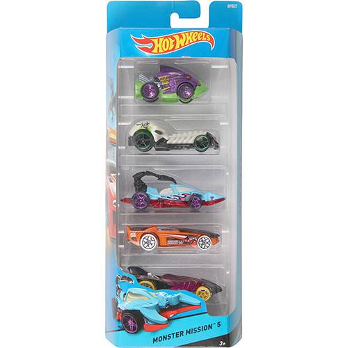 Hot Wheels Pacote com 5 Carros Monster 5 - Mattel