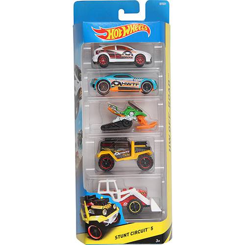 Hot Wheels Pacote com 5 Carros Stunt Circuit 5 - Mattel