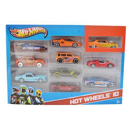 Hot Wheels Pacote de 10 Carros Sortidos Laranja - Mattel