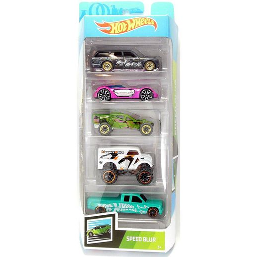 Hot Wheels Pacote Presente com 5 Carros Speed Blur - Mattel Hot Wheels Pacote Presente com 5 Carros Speed Blur - Mattel