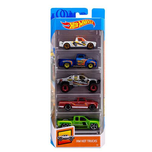 Hot Wheels Pacote Presente com 5 Carros Trucks - Mattel