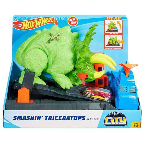 Hot Wheels - Pista Smashin' Triceratops - Mattel GBF97