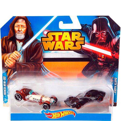 Hot Wheels Star Wars Pacote 2 Carros Darth Vader Vs Obi-Wan - Mattel