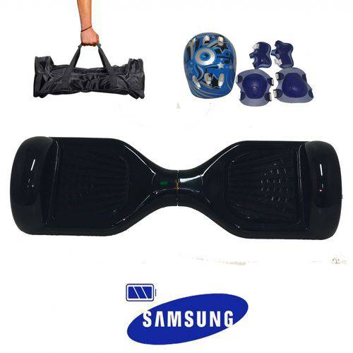 Hoverboard 6,5 Polegadas Preto -bateria Samsung -c/ Bolsa e Kit de Proteção Azul